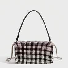 King Bag Rhinestone Bag Female Handmade Diamond-Studded Full Diamond Ladies Handbag Chain Small Square Bag Messenger Bag - Gradient Green - View 8