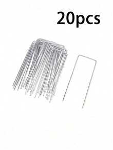 20/50pcs Hot Dipped Galvanized Landscape Nails, Garden Stakes, U-Shaped Tent Stakes, Plant Cover Stakes, Available In Multiple Sizes, Can Be Used As Lawn Nails, Ground Stakes, For Securing Protective Nets, Ground Cloth, Tents, Hoses, Pipes, Decorative Protective Nets, Landscaping, Securing Protective Nets, Irrigation Pipes, Securing Fences And Tarps. - Garden Pegs - View 12