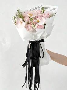 Cinta negra para envolver regalos, adecuada para ramos, regalos, lazos, Día de la Madre, Día del Padre, manualidades, accesorios para el cabello y decoraciones de árbol de Navidad - multicolor - View 5