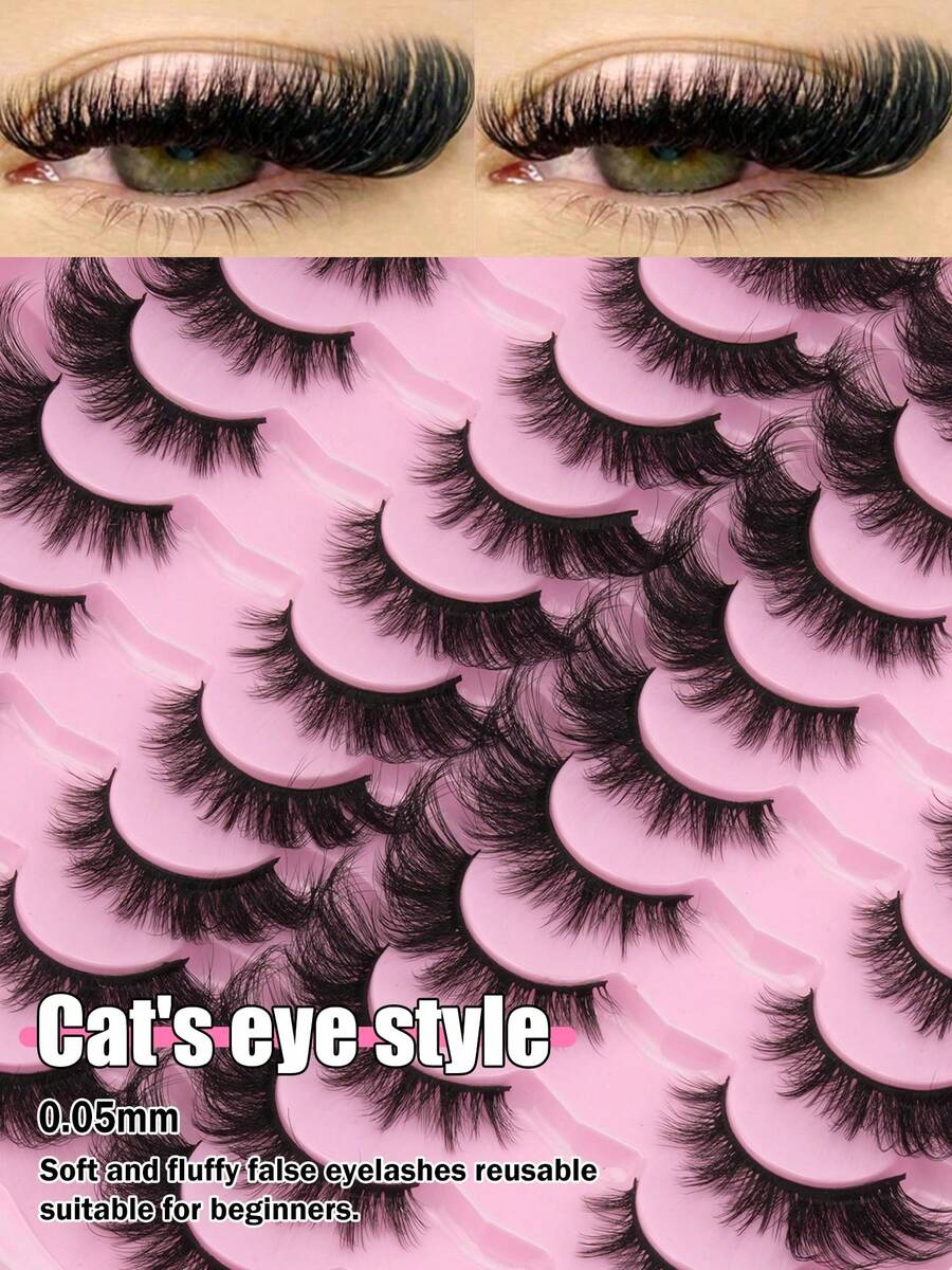20 Pairs Of Thick False Eyelashes, Fluffy And Curled, Thick Eyelash Extension Makeup - View 1