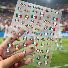 Cross-Border 2026 World Cup Nail Art Stickers Embossed New Model USA-Canada-Mexico Football Match Embossed 3D Nail Stickers - 加拿大 5D-0814(1張) - 查看 3