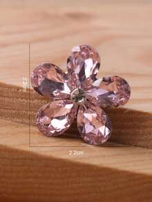 1pc Red Flower Glass Brooch, 5 Color Options Available - Red - View 9