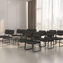 Boss B9539 Leather Sled Base Side Chair - Negro - Ver 2