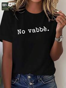 Camiseta de invierno ligera y transpirable para mujer, de corte holgado, de color sólido, con cuello redondo y manga corta, top casual de moda, atuendo elegante para fiestas, ropa para el Día de San Valentín, regalo para el Día de San Valentín, ropa de primavera, material suave, camiseta estampada, conjuntos de primavera y otoño para usar en capas. - Negro - Ver 1