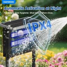 HAVIRORO Powerful Large Solar Bug Zapper Outdoor For 2000Sq.Ft, Poartable Rechargeable Mosquito Zapper With High Powered, Cordless Solar Fly Zapper For Patio Garden Backyard RV Camping Pond Pest Control - Black - View 2