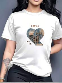 Camiseta de Mujer con Diseño de Corazón de Jesús de 180g - Regalo Perfecto para Familiares y Amigos, Ideal para Celebraciones de Pascua y Eventos de Team Building - Blanco - Ver 7
