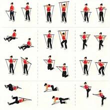 Yoga Pilates Fitness Stretching Bar Set (beinhaltet Push-Pull-Stange und 6 Widerstandsbänder) - Konzipiert für Pilates, Krafttraining, Rehabilitation und Heimfitness; tragbar und verstellbar - ideal für Ganzkörper-Workouts, Physiotherapie und Heim-Fitnessstudios. - A - Übersicht 3
