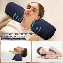 1 pieza Almohada de soporte ergonómica para el cuello - Producto de cuidado del cuello portátil y cómodo para una relajación instantánea, cojín para las piernas, diseñado para dormir, opción ideal para aliviar la rigidez del cuello, almohada de soporte para durmientes de lado, almohada para la columna cervical, almohada de espuma de memoria para dormir, almohada de soporte para el cuello, adecuada para durmientes de lado y espalda, almohada de cabecera, almohada cervical para dormir, cojín para el cuello, aliviar el cuello rígido, almohada de cabecera, almohada de soporte para el cuello de durmiente de lado - Multicolor - Ver 4