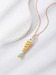 1 chiếc dây chuyền mặt dây chuyền hình cá Koi độc đáo, dây chuyền hình giọt dầu có thể xoay được, cá nhân hóa theo ý muốn. - Nhiều màu - Xem 5