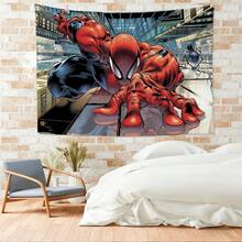 1pc Spider-Man Happy Birthday Backdrop Marvel Superhero Boy Party Decoration Cartoon Photography Background Indoor Holiday Gathering Scene Layout Cake Table Wall Tapestry Anime Fan Birthday Party Props Wall Hanging Decor - Nhiều màu - Xem 5
