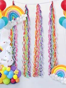 Rainbow Swirl Tassel Decor - Suitable For Classroom, Ceiling And Party Decoration, Birthday Balloon Honeycomb Lanterns, Halloween Decor, Christmas Decor, Classroom Decoration, Festival Tassels, Colorful Swirls, Durable - Multicolor - View 5