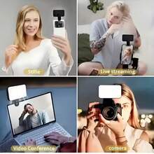 1pc Universal Phone Fill Light, Adjustable Color Temperature, Multi-Level Brightness, Portable Lighting Accessory, Suitable For Computer/Desktop/Laptop Camera, Suitable For Selfie/Video Conference/Photography/Daily Lighting - Mobile Phone Fill Light - View 5
