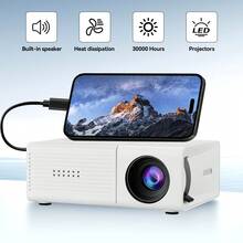 1080P HD Portable Projector, Wireless WiFi Bluetooth Mini Projector With Built-In USB Port, High Brightness Home Theater Suitable For Bedroom, Outdoor Camping, Movie Night - View 15