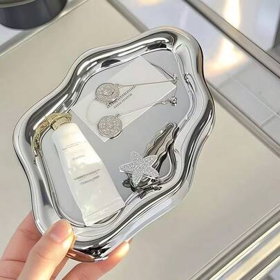 Bandeja de almacenamiento de joyas de plástico con forma de nube de lujo de una sola capa, decoración para exhibición de perfumes, ornamento de almacenamiento de llaves para la entrada, para decoración del hogar