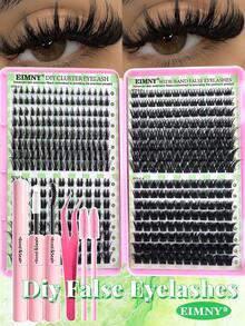 Eimny 800pcs/740pcs/416pcs Cluster Eyelashes Book Set, D-Curl 10-16mm Mixed, Cluster Eyelashes Super Large Capacity Single Lashes Fine & Natural, DIY Eyelash Extension Kit - Reusable, Lightweight & Easy To Use, Cluster Lashes, Individual Lashes, False Eyelashes - Multicolor - View 8