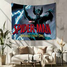 1pc Spider-Man Happy Birthday Backdrop Marvel Superhero Boy Party Decoration Cartoon Photography Background Indoor Holiday Gathering Scene Layout Cake Table Wall Tapestry Anime Fan Birthday Party Props Wall Hanging Decor - Nhiều màu - Xem 7