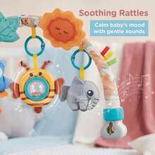Baby Stroller Hanging Toy Ocean Animal Rattle With Pull String, Detachable Rattle, Battery-Free - Multicolor - View 3