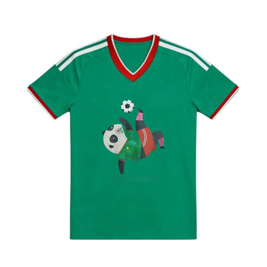 Panda Football Shirt Playing With A Football - 彩色 - 查看 1