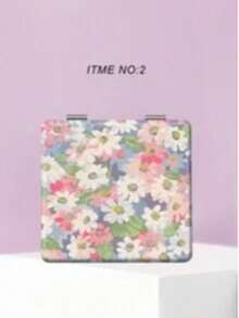 Vintage Blume Muster tragbarer Make-up Spiegel, französischer Landhausstil botanisches Muster PU Leder Reise Kosmetikspiegel, Brautjungferngeschenk, Brautparty Gastgeschenk, Damen Taschenspiegel, Hochzeitsfeier, Geburtstag, Valentinstag, Weihnachten, Jahrestag Geschenk für sie - Verschiedenfarbig - Übersicht 14