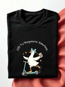 Go Regulate Your Emotions T-Shirt, Mental Health Teacher T-Shirt, Counselor Gift, Social Emotional Development Therapist T-Shirt, Goose Lover T-Shirt, Teacher Appreciation EW-2980 - 黑色 - 查看 4
