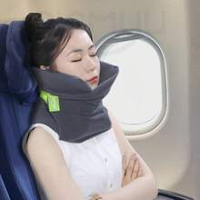 U-Shaped Neck Pillow, Portable Travel Head Support Pillow For Plane Train High Speed Rail Nap - 灰色 - 查看 2