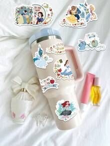 Disney | 50 miếng dán hình Công chúa Cinderella và Bạch Tuyết dễ thương, decal vinyl dùng cho sổ tay, sổ kế hoạch, máy tính xách tay, bình nước, sticker trang trí thẩm mỹ cho văn phòng phẩm, đồ dùng cho tiệc tựu trường, quà tặng sinh nhật và đồ thủ công DIY. - 1 Set - Xem 3