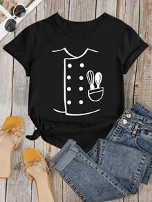 Camiseta Gráfica Under The RadarChef, Camiseta de Cocina, Camiseta para Equipo de Chefs, Regalos para Chefs, Camiseta de Chef de Cocina - Estilo Urbano Vintage, Unisex, de Algodón, Manga Corta, Cuello Redondo - Negro - Ver 2