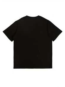 New  Women's Crew Neck T-Shirt, Made Of Cotton, With An Empowering Design – A Design That's Stronger Than You Think. This Casual Black Short-Sleeved Crew Neck T-Shirt Is Machine Washable And Features A Bold Geometric Pattern, Expressing Everyday Feminine Power. Also Available In A Plain White, Versatile Design Perfect For Summer. - 黑色 - 查看 4