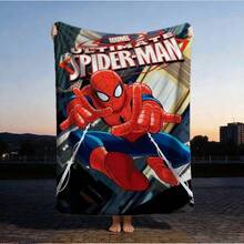 1pc S-Pider-Man Print Blanket,Retro Cartoon Style Throw Blanket,Cartoon Character Printed Blanket,All-Season Universal Nap Blanket,Character Home Decor Blanket,Modern Fashion Gift Suitable For Home Bedroom Bed Sofa Office Lunch Break Cover Picnic Blanket - Nhiều màu - Xem 3