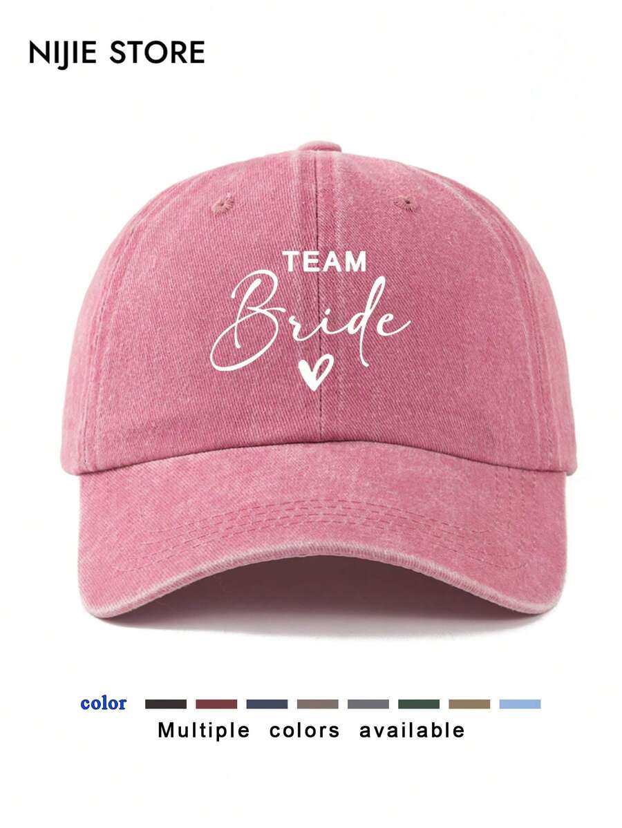 1顶男女通用“TEAM Bsilc”印花可调节棒球帽,可水洗,适合日常佩戴、户外旅行、送礼、海滩、节日等场合。 - 彩色 - 查看 1