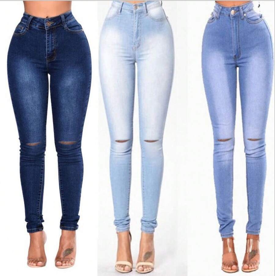 Women's Slim Fit Stretch Denim Jeans - 白色 - 查看 1