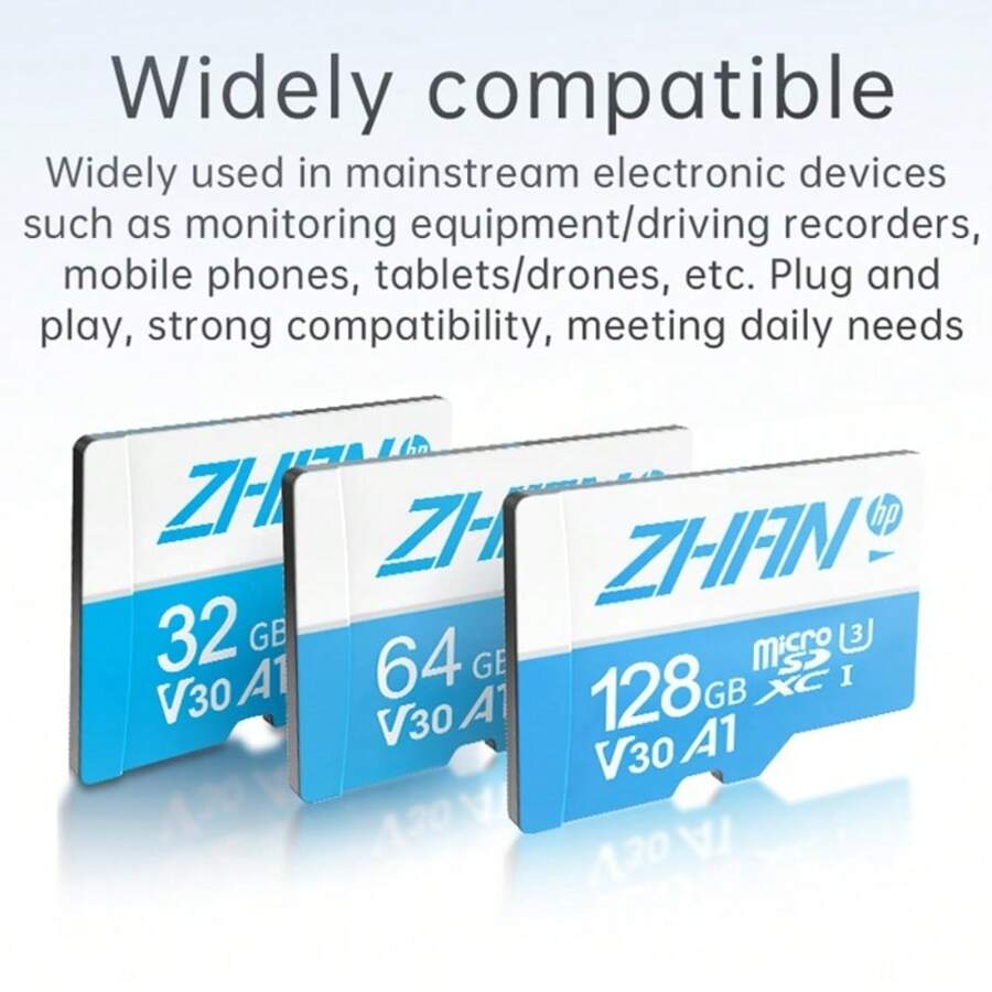 HP 耐用高速 32GB 64GB 128GB Micro SD 卡,防水,Class 10 U3,完美适用于 4K 高清拍摄,兼容性强 - 查看 1