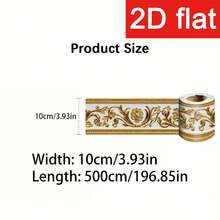 1 Roll 10X500Cm (3.9X196.9In) Self-Adhesive Wall Trim, Vintage Floral Vinyl Removable Wall Border Decor, Suitable For Bathroom, Appliance Renovation, Holiday Decoration, Self-Adhesive, Gift Idea, Home Decor - A - View 5