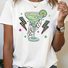 Printed T-Shirt For Men And Women - 白色 - 查看 1