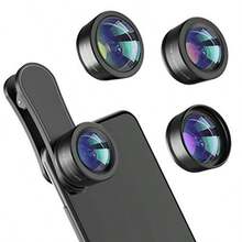 Phone Camera Lens, Upgraded 3 In 1 Phone Lens Kit-198° Fisheye Lens + Macro Lens + 120° Wide Angle Lens, Clip On Cell Phone Lens Kit Compatible With Samsung Android Smartphones - As Pic - View 7