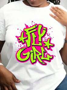 1 pieza de camiseta gráfica retro de los 80s y 90s para mujer, estilo hip hop fly girl, estampado de grafiti en rosa neón y negro, estilo B-Girl Dance Crew, camiseta casual de manga larga con cuello redondo para eventos de breakdance y uso casual, 220g, suave y elegante, adecuada para fiestas. - Blanco - Ver 6