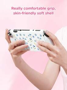 Blue Floral Pattern Protective Case, Compatible With New Switch 2 (2025), Switch NS/Switch OLED/Lite, Accessories For Switch 2 Console, Full Set Including Storage Pouch, Card Slot Base, Switch Protective Cover, Romantic Gift For Switch Players, Gift For Kids/Family - Multicolor - View 7