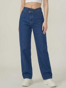 Jeans Corte Recto de Talle Alto, perfecto para resaltar y Estilizar tu figura - Azul Marino H4KA02 - Ver 11