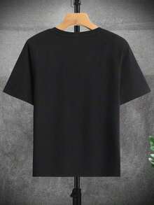 Personalized T-Shirt For Women - Add Your Own Text And Image, Plus Size Women's Casual Spring/Summer Clothing, Exclusive Personalized T-Shirt For Mother's Day, Upload A Family Photo + Personalize The Text/Blessing/Name, Commemorative Mother's Edition, Plus Size Printed Short Sleeve T-Shirt, Exclusive Personalized T-Shirt For Mom, Surprise Gift, Birthday Gift, Gift For Mom, Wedding Gift, Mother's Day Gift, Gift For Best Friend, Gift For Her, Blouse For - 黑色 - 查看 2