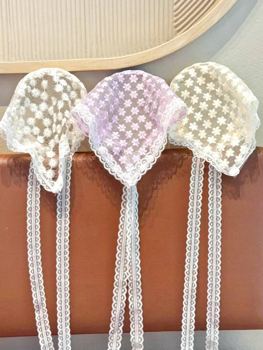 1pc Girls' Colorful Plaid Headband, Countryside Style Lace Trim Non-Slip Headwrap, Versatile Hair Accessory - Multicolor - View 1
