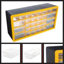 Stalwart Organizador de piezas pequeñas de plástico de 30 cajones cajones de almacenamiento de computadora o pared para organizar hardware manualidades cochera o aula amarillo - Amarillo - Ver 8