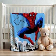 1pc S-Pider-Man Print Blanket,Retro Cartoon Style Throw Blanket,Cartoon Character Printed Blanket,All-Season Universal Nap Blanket,Character Home Decor Blanket,Modern Fashion Gift Suitable For Home Bedroom Bed Sofa Office Lunch Break Cover Picnic Blanket - Nhiều màu - Xem 4
