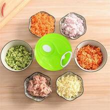 Mini Manual Food Processor, Garlic Cutter With String, Meat Grinder, Onion And Vegetable Cutter, Garlic Crusher, Portable Kitchen Tools - Green609 - View 4