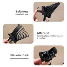 1 Clipe de Cabelo Encaracolado - Ferramenta de Styling para Levantar a Raiz, Criando um Penteado Volumoso Perfeito, Sem Necessidade de Aquecimento, Firmeza de Fixação, Material de Alta Elasticidade, Leve e Portátil, Pode Ser Operado Com Uma Mão (Tamanho Grande), Clipe Volumizador de Cabelo, Clipe Pente Volumizador de Cabelo, Adequado para Beleza, Casa, Quarto, Decoração e Viagem, Um Acessório Ideal para Conjuntos de Styling de Cabelo. - Multicolorido - Visão 7