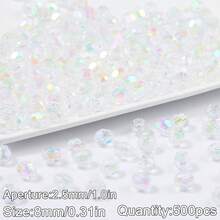 100-500pcs Acrylic Shiny Faceted Corner Beads - DIY Handmade Beading, Suitable For Jewelry Making, Handicrafts, Translucent Material - Faceted Beads - View 9