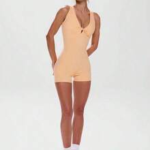 Sport Twist Front Cut Out Back Sleeveless Unitard, Active, Workout, Gym, Padel, Tennis, Pickleball Gym Fitness Yoga Pilates Daily Casual - Burdeos - Ver 6