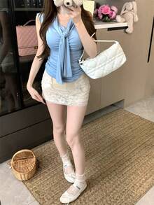 Women Tops - Blue - View 2