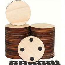 40 đế lót ly bằng gỗ chống trượt, hình vuông và tròn 4 inch, thích hợp cho các hoạt động thủ công DIY, nhuộm, vẽ, chạm khắc hoặc đốt, lý tưởng cho trang trí nhà cửa, quà tặng sinh nhật, ngày lễ, Giáng sinh, Lễ Tạ ơn. - Gỗ - Xem 8