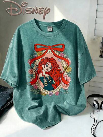 Disney Oversize Round Neck Washed T-Shirt With Disney Merida Print, Disneyland, Disney Animal Kingdom, Disney Family Vacation Trip, Summer Outfits For Women, Vacation Outfits Women, Dresses,, Dresses For Women, Summer Clothes, Summer Tops, Capris For Women, Rompers For Women, Jeans For Women, Jorts, Graphic Tees Women, Tank Tops Women, Dresses For Women Summer, Summer Tops, Summer Clothes, Summer, Swimsuits For Woman, Bathing Suits For Women, Bikinis, White Tank Top, Women Sweatshirts & Hoodies, Cord Sets For Women, Trajes Elegantes De Mujer, Conjuntos De Dos Piezas Para Mujer, Skirt Two Piece Set, Conjuntos De Mujer, Blusas, Trajes De Mujer Casual, Free Shipping, Co Ords Sets Women, Faldas