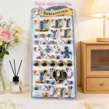 1 pieza Pegatina en relieve 3D de personaje de anime lindo estilo Y2K, con sensación táctil 3D + alta adherencia y sin desprendimiento, adecuada para manualidades y decoración - Multicolor - Ver 8